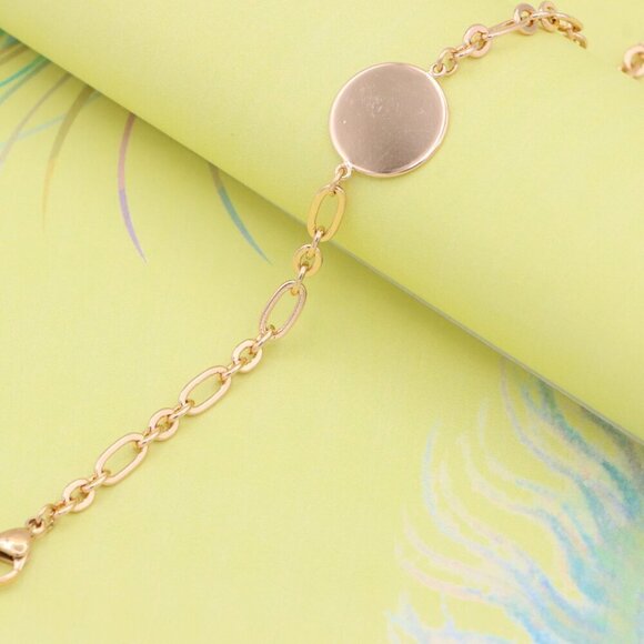 "Elegant Rose Gold Chain Bracelet with Round Charm – Adjustable Fit, XPBL0879 - Picture 8 of 12